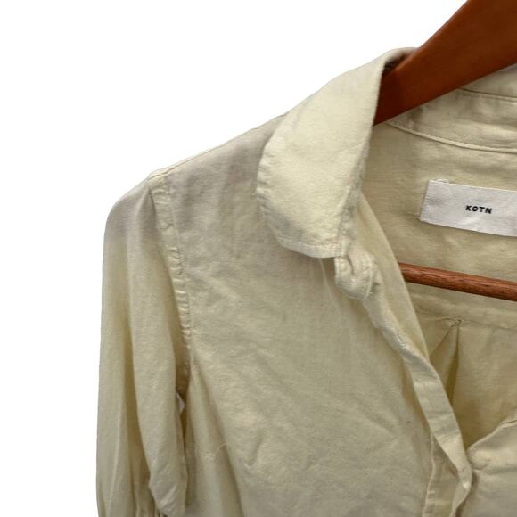 KOTN Light Yellow Egyptian Cotton Oxford Button Down Shirt // 4 - Picture 4 of 7